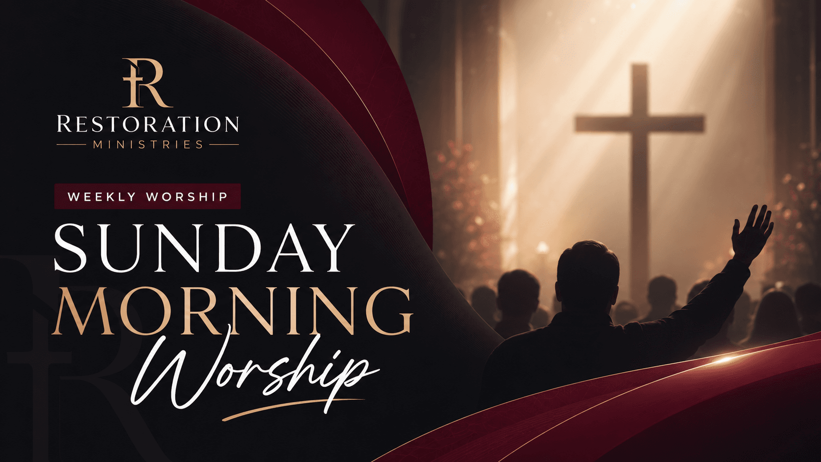 Restoration Ministries Sunday Morning Worship branded graphic