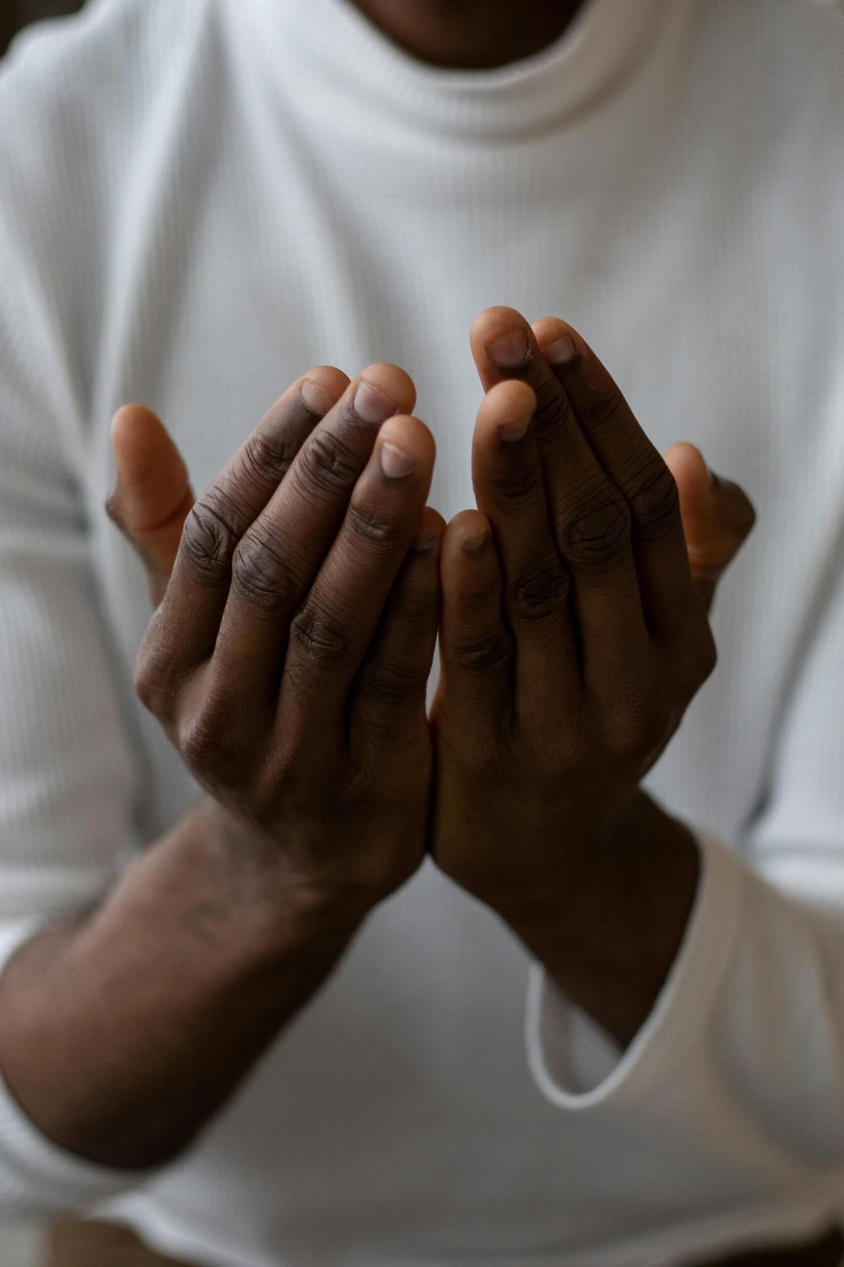 Person spending time in prayer